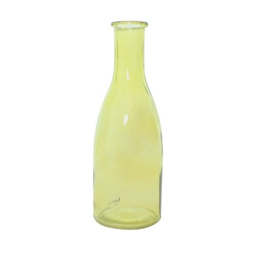 10: Glasflaske - 18,5 cm - Gul