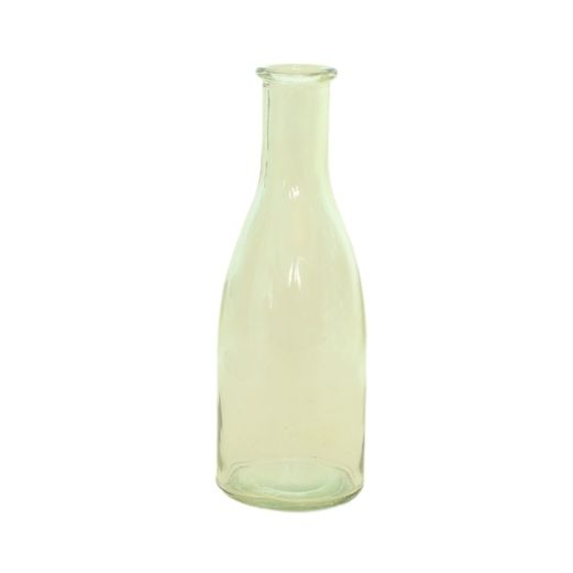 12: Glasflaske - 18,5 cm - Lys gul