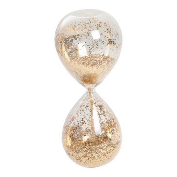 Timeglas med guld glimmer - H 20 cm
