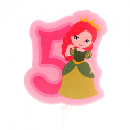Billede af Prinsesse Kagelys 5 år - H 7 cm