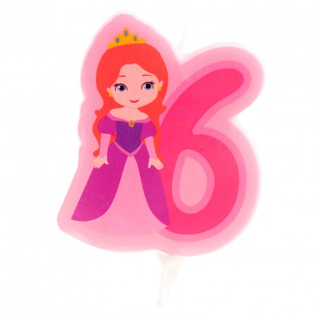 Prinsesse Kagelys 6 år - H 7 cm