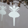 Jule engle i papir 6 stk - Beige - H 11 cm