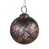 Julekugle antik kobber mønster - Ø 7 cm