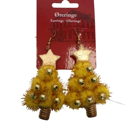 Jule øreringe - Guld Juletræer