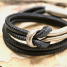 Læderarmbånd, Knot black and copper