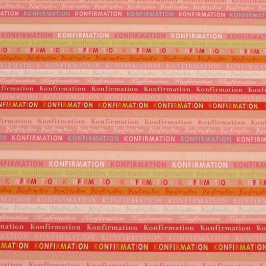Karton 30 x 30 cm - Konfirmation tekst lyserød