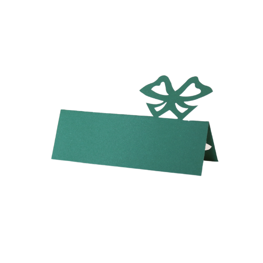 2. sortering - Bordkort med sløjfe - mørkegrøn - 11 stk