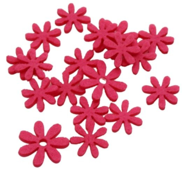 Filtblomster Daisy - Pink - 18 stk. - Ø ca. 2 cm