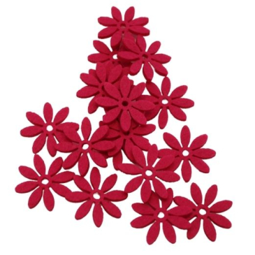 Blomster filt Daisy - Ø 3,5 cm - 18 stk. - Pink