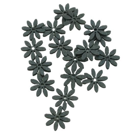 Blomster filt Daisy - Ø 3,5 cm - 18 stk. - Mørkegrå