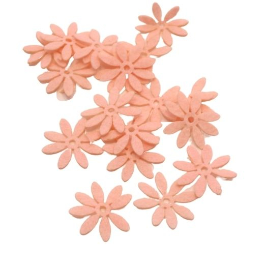Billede af Blomster filt Daisy - Ø 3,5 cm tynd - 18 stk. - Lys rosa