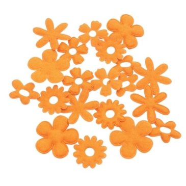 Filtblomster 3D - Lys Orange mix - 20 stk