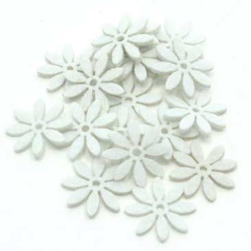 Blomster drys Daisy - 18 stk. Ø 2,5 cm - Brækket Hvid
