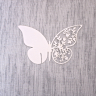 Bordkort sommerfugl tll glas - perlemorshvid. 12x7,5cm