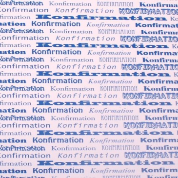Karton Konfirmation fed skrift - Hvid m Mørkeblå tekst - 14 x 28 cm - 5 stk