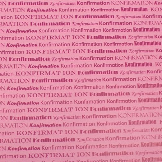 Karton Konfirmation 2 farvet - Pink - 14 x 28 cm - 1 stk
