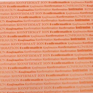 Karton Konfirmation 2 farvet - Orange - 14 x 28 cm - 5 stk