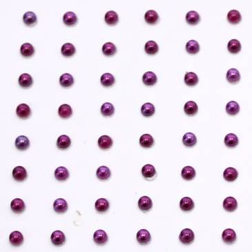 Selvklæbende perler - 3 mm - 96 stk - Lilla