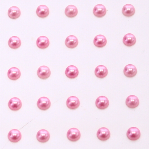 Selvklæbende perler - 5 mm - 50 stk - Lyserød