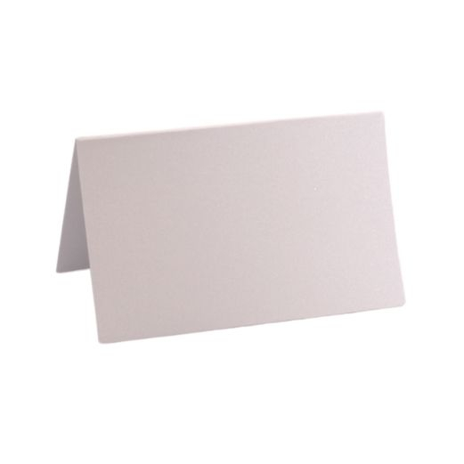Bordkort metallic - B 7 cm x L 10 cm - Hvid