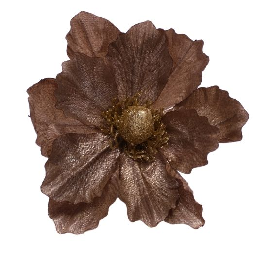Billede af Kunstig Blomst Lotus Ø 18 cm - Gråbrun