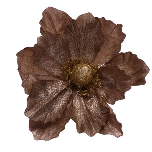 Kunstig Blomst Lotus Ø 18 cm - Gråbrun