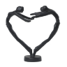 Figur støbejern - Par danner hjerte -H 16 cm