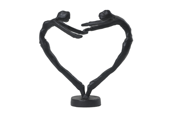Figur støbejern - Par danner hjerte -H 16 cm