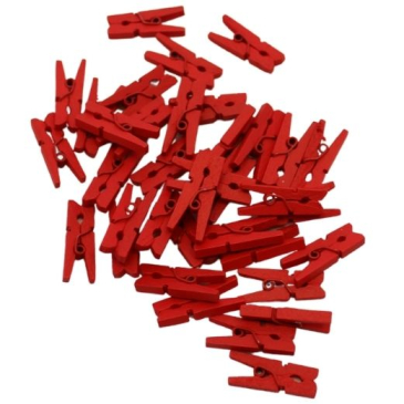 Træklemmer mini - 36 stk - L 2,5 cm -Rød