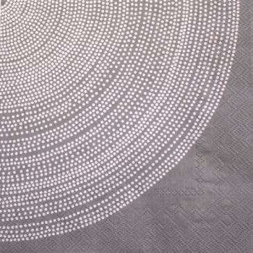 Frokost serviet Marimekko Fokus grå med mønster af hvide prikker. L592645 fra Ihr. 33x33cm.