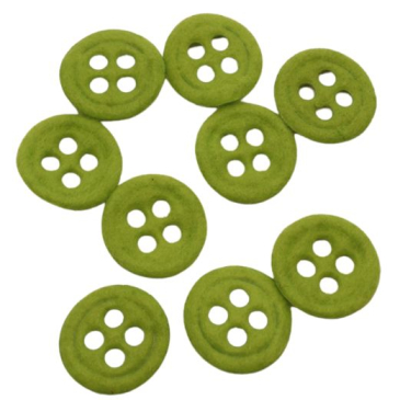 Filt knapper - Lime - 10 stk Ø 2,5 cm