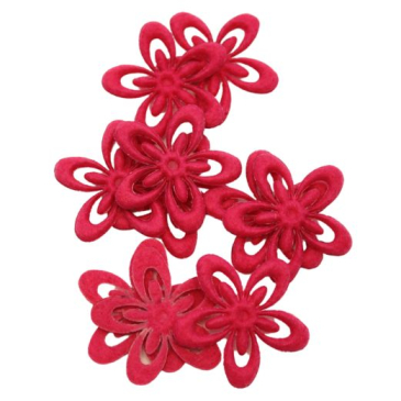 Blomsterdrys stof 10 stk - Ø 3 cm - Pink