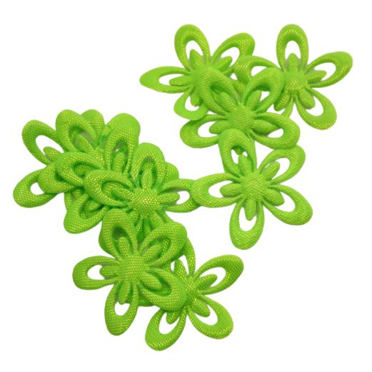 Blomsterdrys stof 10 stk - Ø 3 cm - Neon Grøn