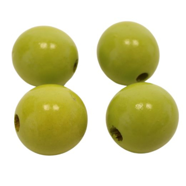 Trækugler med hul - 4 stk - Ø 3,5 cm - Lime