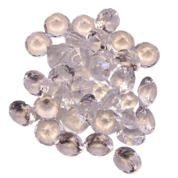 Dekorations diamanter - Klare - Ø 19 mm - ca 32 stk