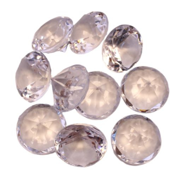 Dekorations diamanter - Klare - Ø 3 cm- ca 10 stk