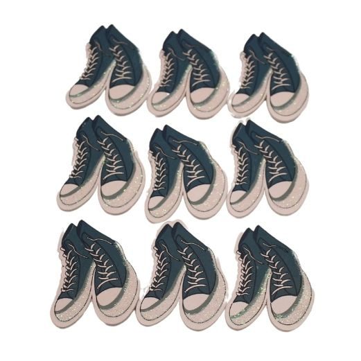 Billede af Stickers konfirmation - Basketstøvler Blå 9 stk