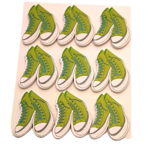 Billede af Stickers konfirmation - Basketstøvler Lime 9 stk