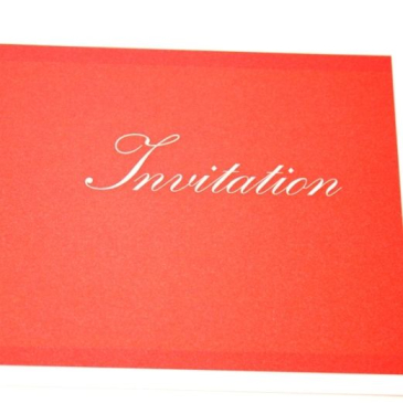 Karton Invitation- aflang 14 x 28 cm - Rød- 1 stk