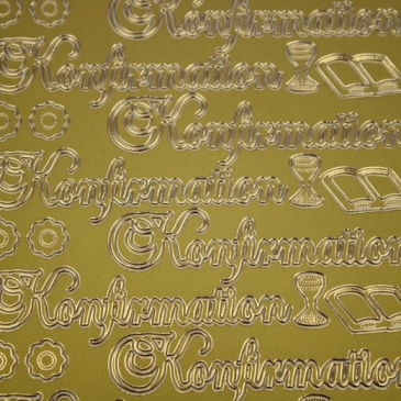 Stickers ark - Konfirmation Guldfarvet