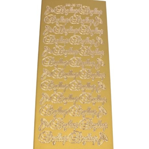 Stickers ark - Bryllup m ringe Guldfarvet