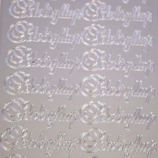 Stickers ark - Sølvbryllup Sølvfarvet