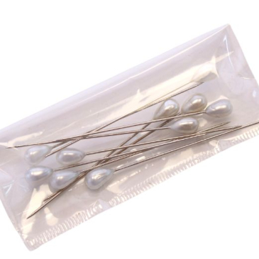 Perlemor dråbe perler på nål - 5 mm -10 stk.