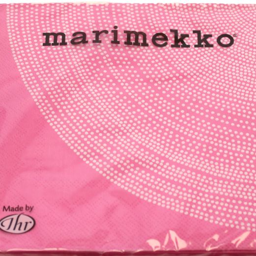 Billede af Kaffeserviet - 20 stk. - MARIMEKKO FOKUS pink med hvide prikker