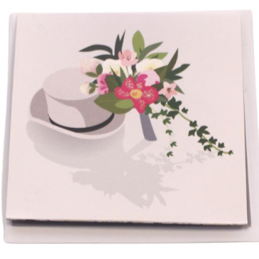 Kort Bryllupsbil - Pop Up mini kort - H 7,5 cm