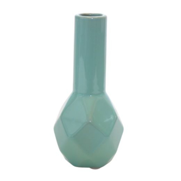 Keramik vase blank - Støvet grøn - H 12,5 cm