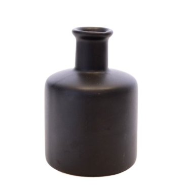 Keramik vase blank - Sort - H 11 cm