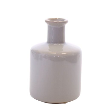 Keramik vase blank - Gråblå - H 11 cm