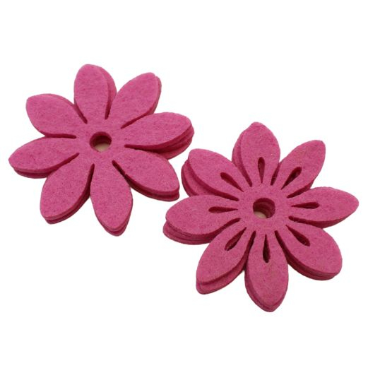 Filtblomster Pink - 2 slags - 6 stk - Ø 6 cm