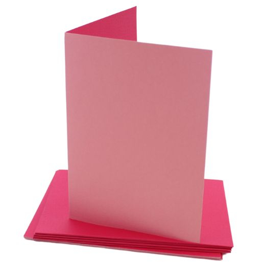 Dobbeltkort A6 2 farvet - Pink - 10 stk
